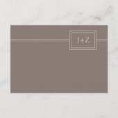 Moderne Taupe Minimalistischer QR-Code Begleitkarte (Rückseite)