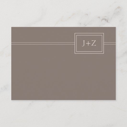 Moderne Taupe Minimalistischer QR-Code Begleitkarte (Rückseite)