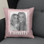 Moderne Taupe & Pink | FOTO | Familiengeschenk Kissen<br><div class="desc">Moderne Taupe & Pink | FOTO | Familiengeschenk</div>