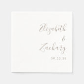 Moderne Taupe Script Wedding Serviette (Vorderseite)