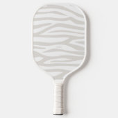 Moderne Taupe Zebra Print Personalisiert Pickleball Schläger (Rückseite)