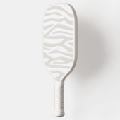 Moderne Taupe Zebra Print Personalisiert Pickleball Schläger (Links)