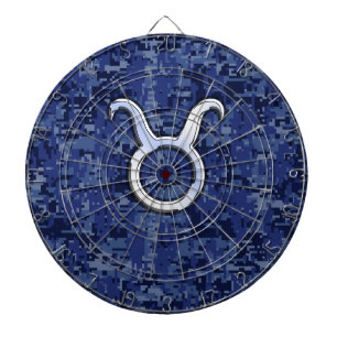 Moderne Taurus Zodiac signieren blaue blaue Camouf Dartscheibe