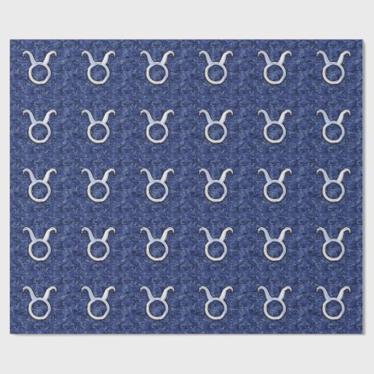 Moderne Taurus Zodiac signieren blaue blaue Camouf Geschenkpapier (Flach)