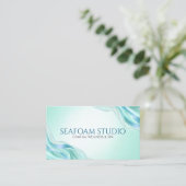 Moderne Teal-Achat-Marmor-Metallisch-Türkis-Spa Visitenkarte (Stehend Vorderseite)