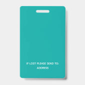 Moderne Teal-Besucher-Bar-Code, Logo-ID Ausweis (Rückseite)