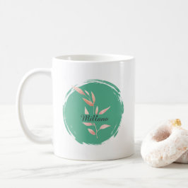 Moderne Teal-Blatt-Dekorative Wurfdecke Kaffeetasse