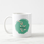 Moderne Teal-Blatt-Dekorative Wurfdecke Kaffeetasse (Links)