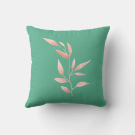 Moderne Teal-Blatt-Dekorative Wurfdecke Kissen