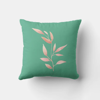 Moderne Teal-Blatt-Dekorative Wurfdecke  Kissen