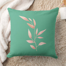 Moderne Teal-Blatt-Dekorative Wurfdecke 