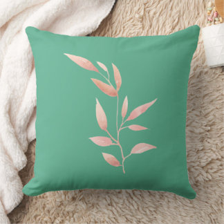 Moderne Teal-Blatt-Dekorative Wurfdecke  Kissen