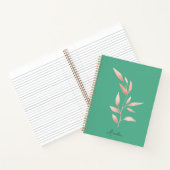 Moderne Teal-Blatt-Dekorative Wurfdecke Notizblock (Innenseite)