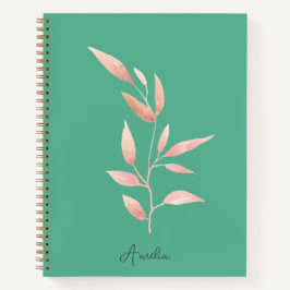 Moderne Teal-Blatt-Dekorative Wurfdecke Notizblock