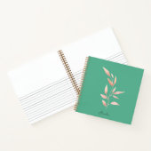 Moderne Teal-Blatt-Dekorative Wurfdecke Notizblock (Innenseite)