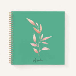Moderne Teal-Blatt-Dekorative Wurfdecke Notizblock