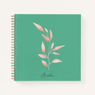 Moderne Teal-Blatt-Dekorative Wurfdecke  Notizblock