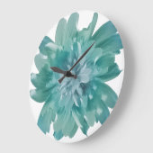 Moderne Teal-Bloom-Kunstuhr – Große Blüte Wanduhr (Winkel)
