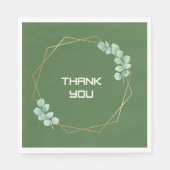 Moderne Teal-Botanik-Hochzeits-Danke-Papier-Servie Serviette (Vorderseite)