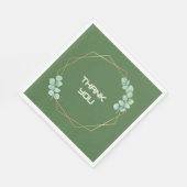 Moderne Teal-Botanik-Hochzeits-Danke-Papier-Servie Serviette (Ecke)