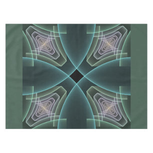 Moderne Teal-Geometrie-Fraktal-Kunstgrafik Tischdecke