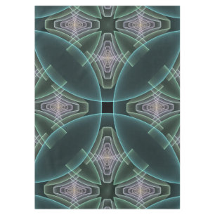Moderne Teal-Geometrie-Fraktal-Kunstgrafik Tischdecke
