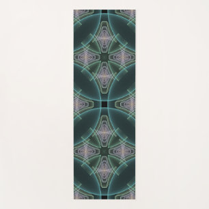 Moderne Teal-Geometrie-Fraktal-Kunstgrafik Yogamatte