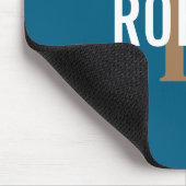 Moderne Teal-Gold-Monogramm Männername Mousepad (Ecke)