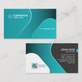 Moderne Teal-Gradient-Unternehmensvorlage Visitenkarte (Vorne/Hinten)