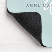 Moderne Teal Grün Weiße Schrift Monogramm Mousepad (Ecke)