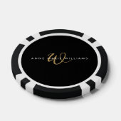 Moderne Teal Grün Weiße Schrift Monogramm Pokerchips (Einzeln)