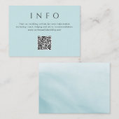 Moderne Teal-Minimalist- QR-Code-Hochzeit Begleitkarte (Vorne/Hinten)