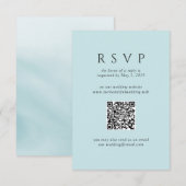 Moderne Teal-Minimalist-QR-Code-Hochzeit RSVP Karte (Vorne/Hinten)