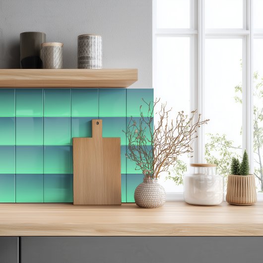 Moderne Teal Mint Grün Ombre Fliese