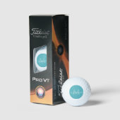 Moderne Teal-Monogramm-Personalisierung Elegant Golfball (Verpackung)