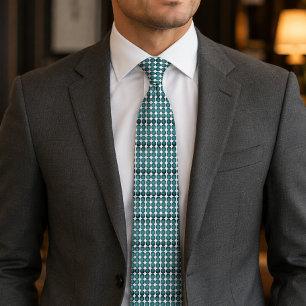 Moderne Teal-Oktagon-Muster mit Farbverlauf Krawatte