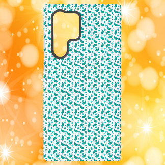 Moderne Teal-Paisley-Druck stilvolles florales Mus Samsung Galaxy Hülle