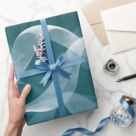 Moderne Tealblaue Wellenbewegung abstraktes Muster Geschenkpapier