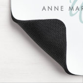 Moderne Tealgrüne Schriftmonogramm Mousepad (Ecke)
