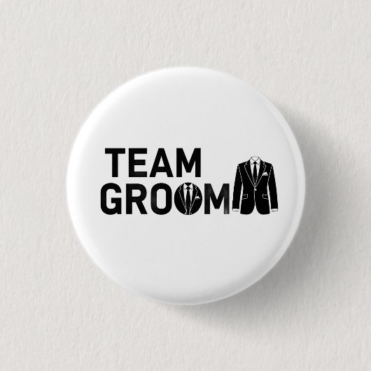 Moderne Team Bräutigam Hochzeitsgesellschaft Butto Button (Vorderseite)