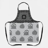 Moderne Teapots Blume Schwarz Grau Schürze (Vorderseite)