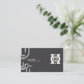 Moderne Tech-Leiterplatte QR-Code Visitenkarte (Stehend Vorderseite)