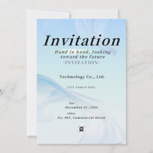 Moderne Tech Light Blue Corporate Gala Einladung –
