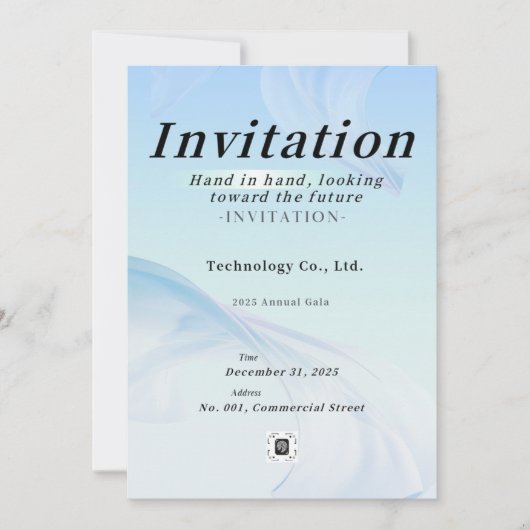 Moderne Tech Light Blue Corporate Gala Einladung – (Vorderseite)