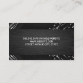 Moderne Tech Nodes | Schwarze Textur | Monogramm Visitenkarte (Rückseite)