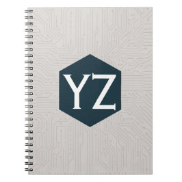 Moderne Tech-Raster Beige Notizblock