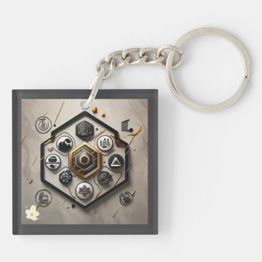 "Moderne Tech-Wunder" Schlüsselanhänger (Rückseite)