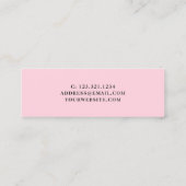 Moderne Technik aus weißem Marmor und rosa Nageln Mini Visitenkarte (Rückseite)