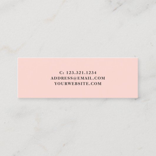 Moderne Technik aus weißem Marmor und rot-rosa Nag Mini Visitenkarte (Rückseite)