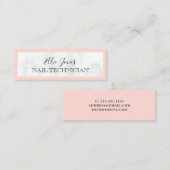 Moderne Technik aus weißem Marmor und rot-rosa Nag Mini Visitenkarte (Vorne/Hinten)